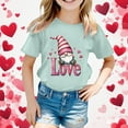 thumbnail image 2 of Gunia Valentines Shirts For Kids Boys Girls Short Sleeve Love Heart Graphic Crew Neck Casual Breathable Soft Valentine'S Day T-Shirt Kids Tee Tops 3-13 Years Mint Green, 2 of 4