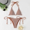 thumbnail image 5 of XIYON Bikini Sets For Women Fashion Texture Swimwear Set Lace Up Bikini Sets Vintage Beachwear, 5 of 5