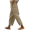 thumbnail image 1 of AherBiu Lounge Pants for Women Drawstring High Waisted Summer Lightweight Hollow Straight Leg Slacks with Pockets, 1 of 6