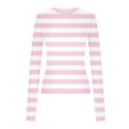 thumbnail image 4 of Jalioing Women's Long Sleeve Crop Tops Fashion Striped Slim Stretchy T Shirt Fall Going Out Trendy Shirts, 4 of 7