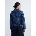 thumbnail image 4 of Free Assembly Women's and Women's Plus Pleated Peplum Denim Jacket, Sizes XS-4X, 4 of 6
