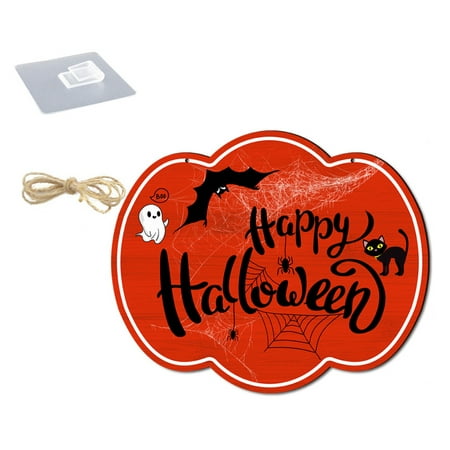 

HengL Halloween Pendant Pumpkin Mummy Trick Or Treat Witch Haunted House Party Decoration Happy Halloween Wooden Halloween Hanging Pendant for Porch