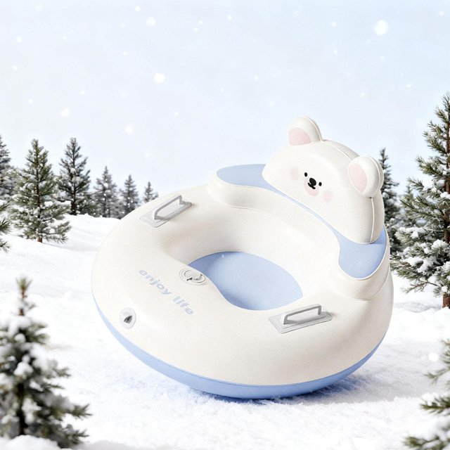 Este Trineo Portátil para Nieve Está Fabricado con PVC Grueso Y Resistente Al Frío. Es Perfecto para Adolescentes, Niños Y Niñas. También Es Un Excele Blanco