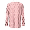 thumbnail image 4 of ctdiral Polka Dot Long Sleeve Tops for Women Crew Neck Loose Fit Shirt Soft Stretchy Pullover Fall Lounge Comfy Daily Wear Pink S, 4 of 5