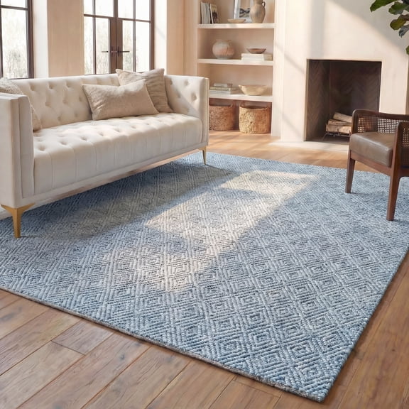 SAFAVIEH Natura Eanna Geometric Wool Area Rug, Blue, 10' x 14'