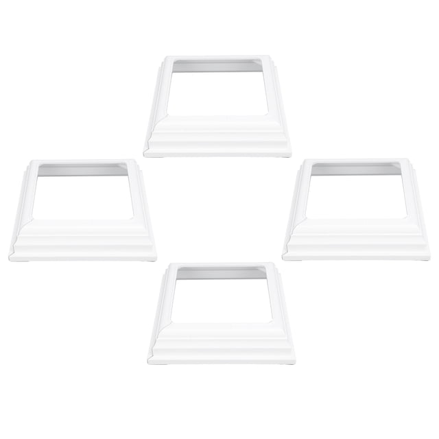 Cubierta De Base De Poste De Vinilo, Bajo Mantenimiento Minimalista Tipo Dividido Falda De Poste De Cerca De Amplia Compatibilidad 4 Piezas 4x4 Pulgadas Para Postes De