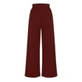 thumbnail image 6 of HomeDM Women's Wide Leg Sweatpants Loose Fit Solid Color Workout Pants Comfy Lounge Joggers Drawstring Elastic Sweat Pants with Pockets - Wine/2XL, 6 of 6