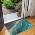 thumbnail image 2 of Teal Gold Wave Marble Pattern Door Rugs,Washable Non Slip Door Mats Indoor,Decorative Door Mats,Entry Mat Indoor for Entrance,Bedroom,Kitchen,Bathroom,17"x30", 2 of 6