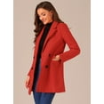 thumbnail image 3 of INSPIRE CHIC Women's Notch Lapel Double Breasted Belted Long Trenchcoat, 3 of 7