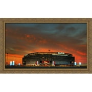 MetLife Stadium 40x24 Large Gold Ornate Wood Framed Canvas Art - Home of the New York Giants and Jets