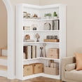 thumbnail image 6 of Garvee Large 5-Tier L-Shaped Corner Bookshelf, 35.5 x 35.5 x 72.8", White, 6 of 8