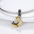 thumbnail image 5 of NARMO 925 Sterling Silver Moon Black Cat Charm, Sparkling 5A Zircon DIY Fit European Bracelet Women's Jewelry Gift for Her, 5 of 6