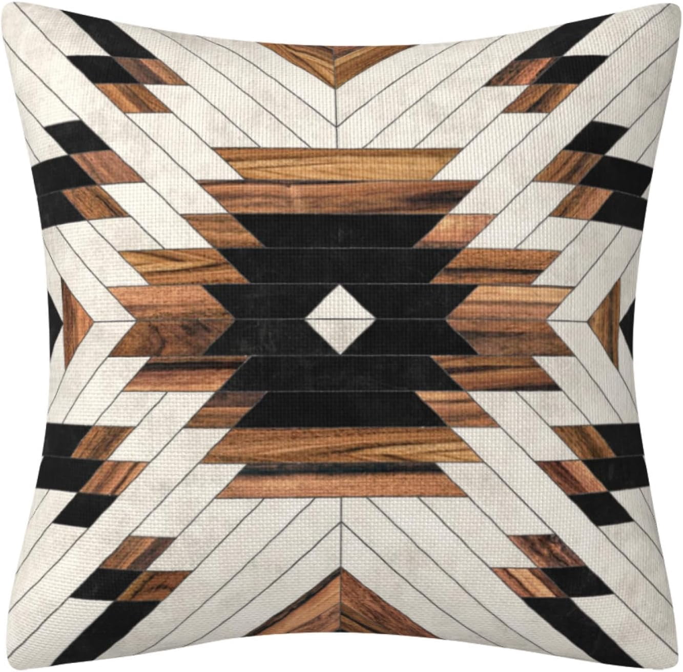 Geometric Black Brown Throw Pillow Cover Farmhouse Decorative Throw Pillowcase Indoor Outdoor Cushion Cover Tribal Pattern Aztec Boho Western Pillowcase for Couch Bedroom 18 x 18 Inch Set of 4