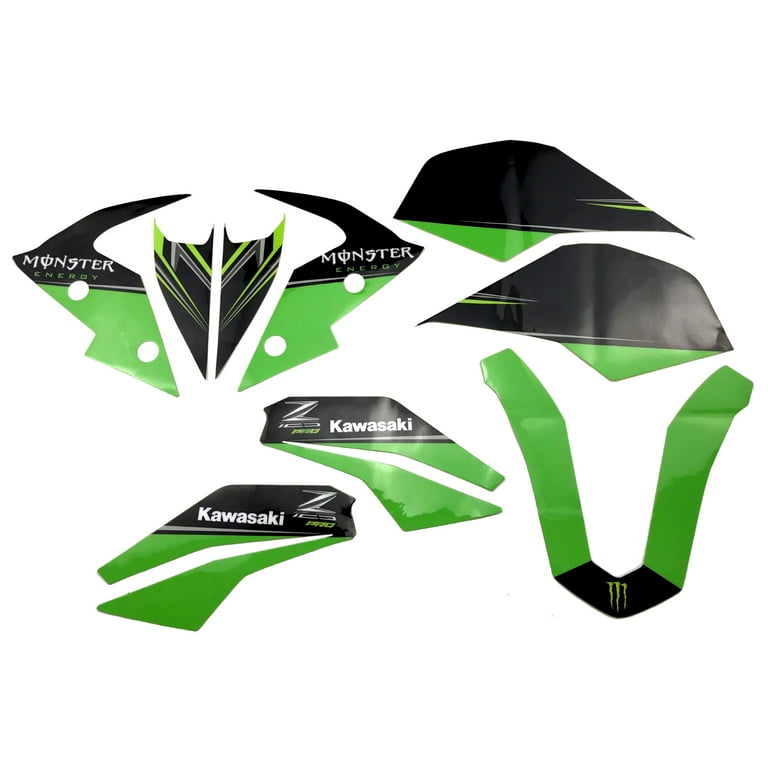 D'Cor Visuals 20-20-320 Green Kawasaki Z125 Pro Graphics Kit