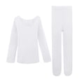 thumbnail image 4 of Lullu Little Girls Ballet Dance Practice Seamless Stretch Long Sleeve Top Leggings Outfits, 4 of 4