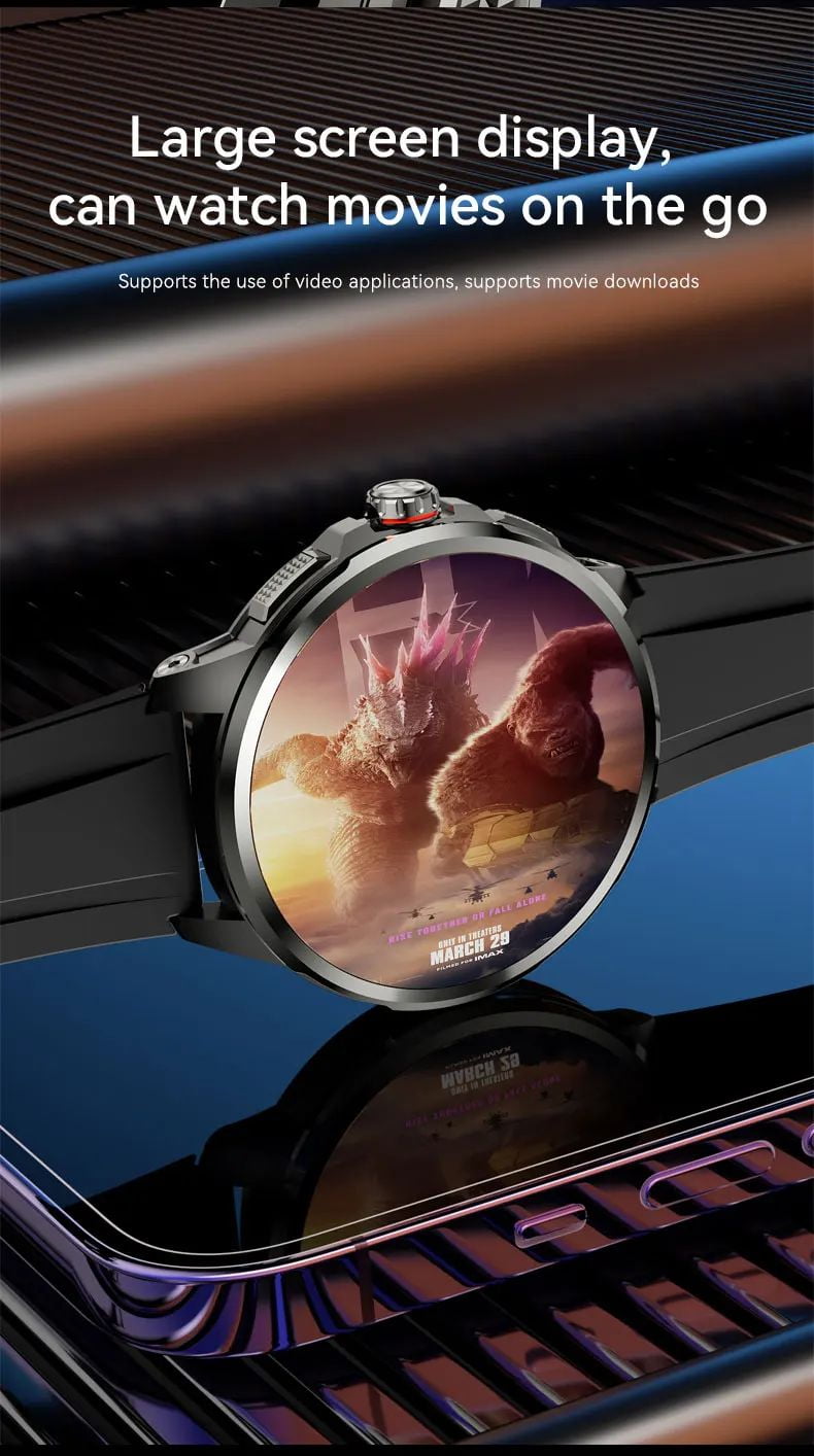 Android Smart Watch for Men Women 1.95" AMOLED Display 8GB+128GB Rotating Camera Sports Smartwatch Phone