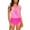 Pink#, variant on Fmbrln Womens One Piece Swimsuit Sexy V Neck Solid Color Bathing Suit Ruffled Strap High Cut Swimwear