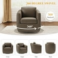 thumbnail image 5 of Swivel Accent Chair - 360° Rotation with Pillow, No-Sag Foam Cushion & Sturdy Metal Base, Fully Assembled for Living Room, Bedroom and Office, Wolf Grey, 5 of 16