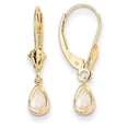 thumbnail image 1 of 14K Yellow Gold 6x4mm April White Topaz Earrings, 1 of 2