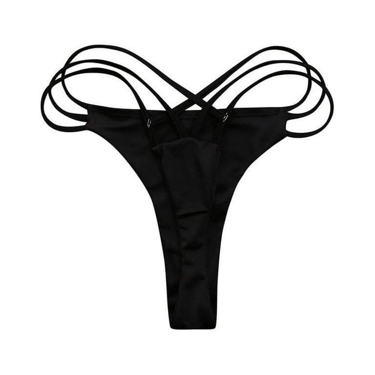  Yonique Women Thong Bikini Bottom String Tie Side Swimsuit  Bottom Sexy Bathing Suit Bottom Black XS : Clothing, Shoes & Jewelry