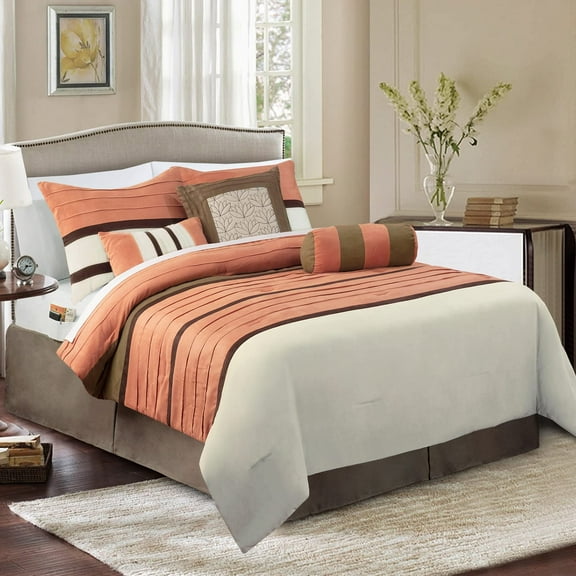 Elegant Comfort 12-Piece Bed-in-a-Bag, Cirena Microsuede Comforter Collection with 6-Piece Sheet Set, Smart Pockets and Decorative Pillows, All Season Bedding, Queen, Dusty Rose