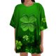 thumbnail image 1 of Blusa informal de manga corta con cuello redondo y manga corta para mujer con estampado del día de San Patricio Pompotops hkajfhjk460285, 1 of 6