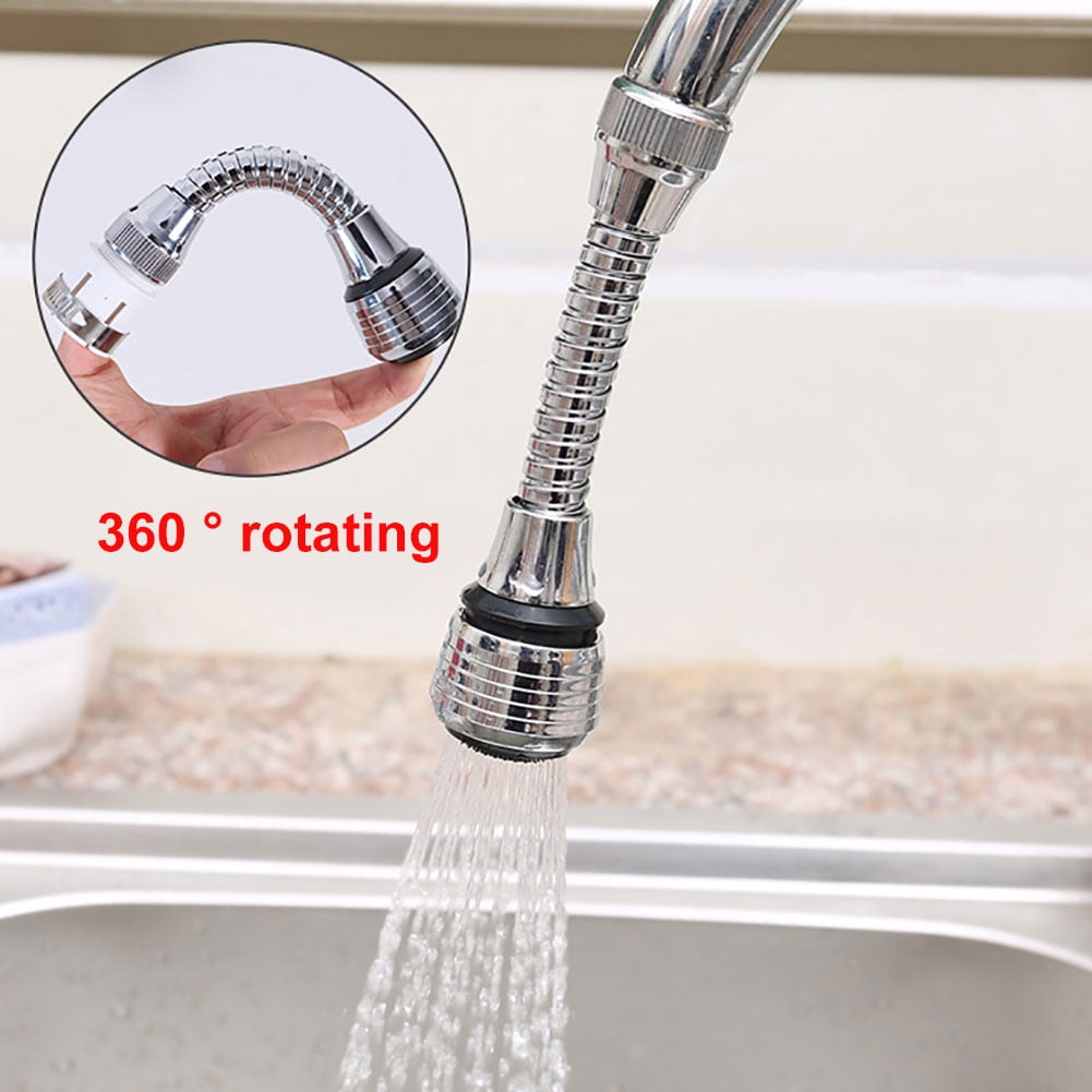 Details about   360° Rotation Flexible Faucet Extender Spray Anti-splash Swivel Tap Kitchen Sink 
