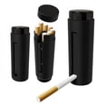 thumbnail image 2 of Cigarette Case Holder, Auto Pop Up Cigarette Dispenser 7-Cig Cigarette Storage Box One-Press Quick Access Portable PVC Smoking Accessories for Men Women Smoker, Black,White, 2 of 9