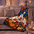 thumbnail image 6 of Halloween Ghosts Trick-Or-Treat Under Starry Night Cute Magical, Festive Halloween Scene, Warm Flannel Blanket for Living Room and Family Room, Art Lovers Halloween Gift, Festive Home Decor, 6 of 9