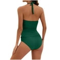 thumbnail image 4 of Zpanxa Womens Swimsuits Solid Color One Piece Bathing Suits Push-Up Padded Swimwear Beachwear Green L, 4 of 4