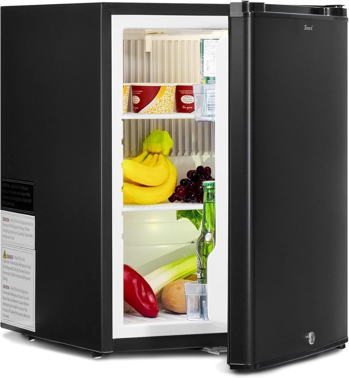Smad 110V/12V Compact Refrigerator Quiet RV Truck Caravan Car Mini Fridge Lock Reversible Door 2.1 Cu ft