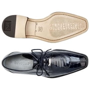 Belvedere Siena Mens Shoes Genuine Ostrich Lace up Navy 1463