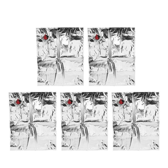 WHAMVOX Silver Refillable Wine Bladder Pouch 5pcs for Convenient Storage Portable Outdoor Use