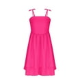 thumbnail image 5 of LIJCC Girls A Line Swing Dress Layered Tie Shoulder Flowy Cami Short Dress Summer Spaghetti Strap Flowy Dress Teens Casual Ruched Smocked Sundress Kids Clothes, 5 of 8
