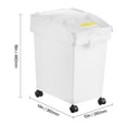 thumbnail image 6 of KFFKFF Grain Storage Bin, 6.6Gallon/25L x3 Volume, Spacious Dog Food Distributor Container, Household Cereal Flour Storage, Pet Food Carriers with Rollers, 3 Measuring Cups, and Secure Lid, Set of 3, 6 of 9