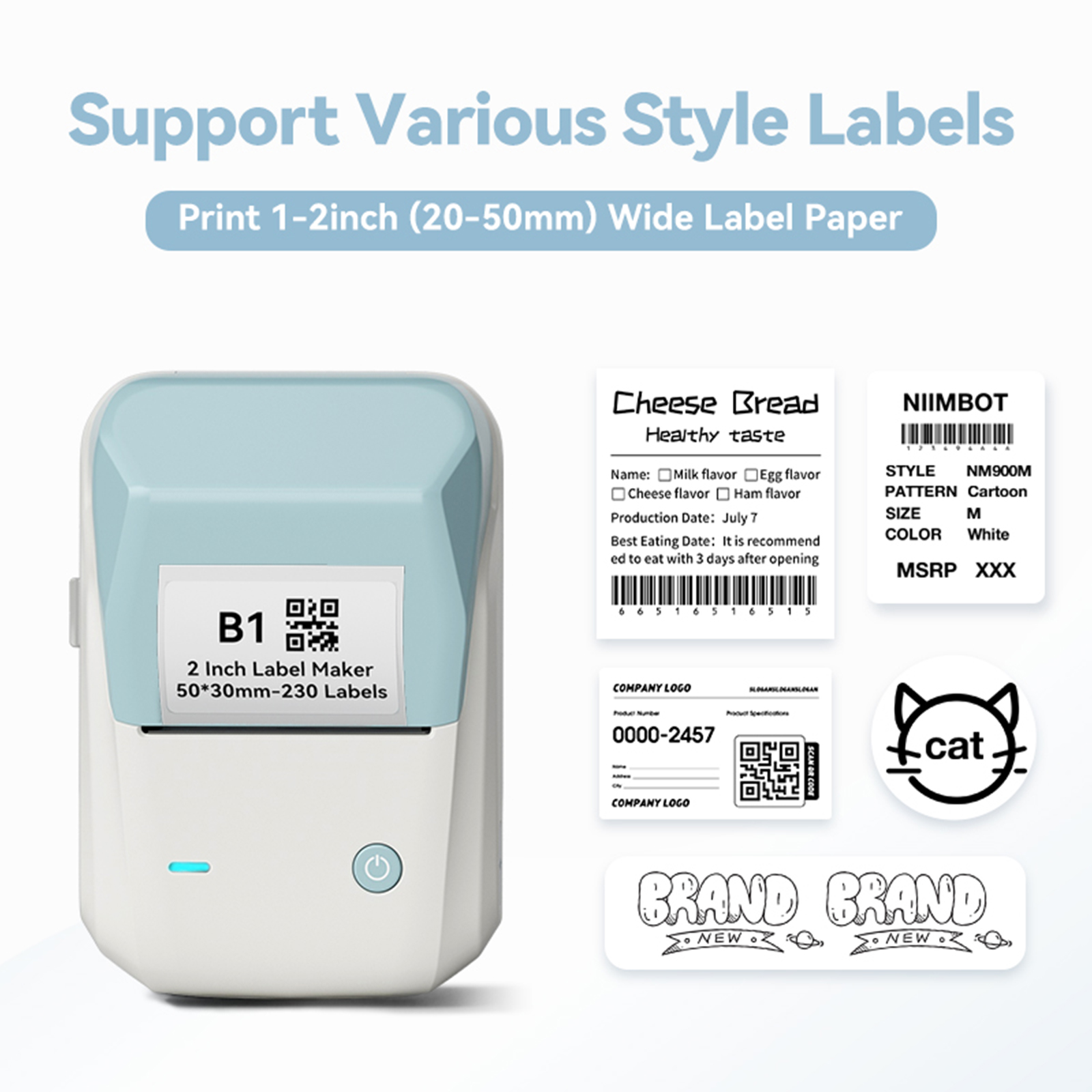 Niimbot B1 Portable Bluetooth Label Maker, Cyan photo 7