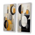 thumbnail image 3 of Designart "Retro Possibility Circular Energy IV" Modern Geometric Framed Wall Art Set Of 2 - Modern Yellow Frame Gallery Set For Office Decor, 3 of 6