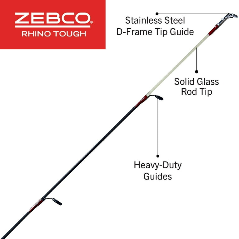 Zebco Rhino Tough Cross-Weave Glowtip Spinning Fishing Rod, 7-Foot