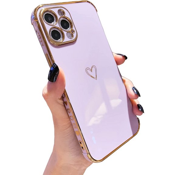 Compatible with iPhone 12 Pro Case Cute Cover for Women, [Military-Grade Camera Protection & Shockproof Reinforced Corners ] Soft TPU Bumper Cover Cases (6.1 inch) -Candy Purple