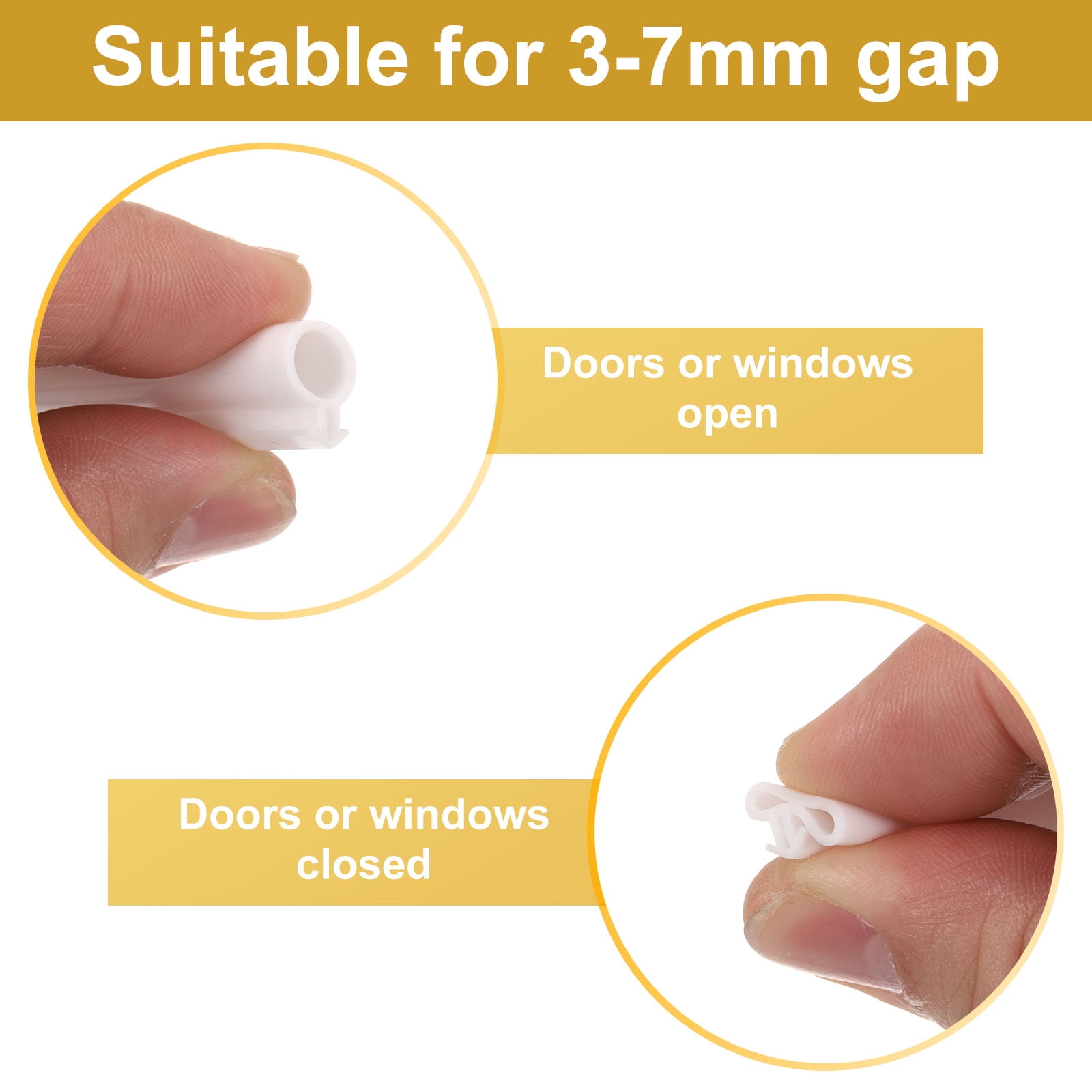 Window Weather Stripping Door Seal, 1/4" Wide Bulb Bubble Kerf Mount Silicone Rubber Weatherstrip Seal (10 m/33 ft, White)