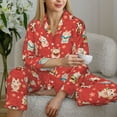thumbnail image 4 of Goofa Japanese Maneki Cats Printed Women’s 2 Piece Pajama Set Super,Pajamas Women's Long Sleeve Sleepwear Soft Button Down Loungewear Pjs Lounge Set Nightwear-Medium, 4 of 9