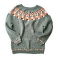 thumbnail image 2 of Isle Sweater Top Basic Sweater Tops Jumper Tops Loose Pullover Lightweight Knit Trendy Work Outfits Merino Wool Seamless Sweater Long Sleeve Boho Pattern Pullover Soft Warm Cozy Green XL, 2 of 4