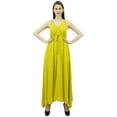 thumbnail image 4 of Bimba Women's Long Maxi Cotton Beach Dress Drawstring Waist Strappy Resort Dresses, 4 of 9