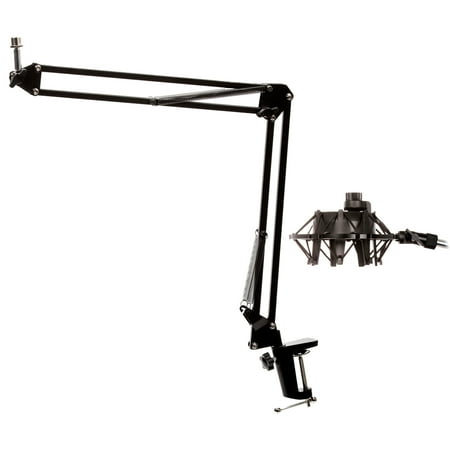 Knox Microphone Suspension Boom Scissor Arm w/ Knox Yeti Mic Shock Mount -