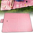thumbnail image 4 of Heitune Outdoor Portable Machine Lavable Oxford Cloth Picnic Pad A Prueba de Humedad Espesar Playa Tierra Mat(Rejilla roja y Blanca), 4 of 5