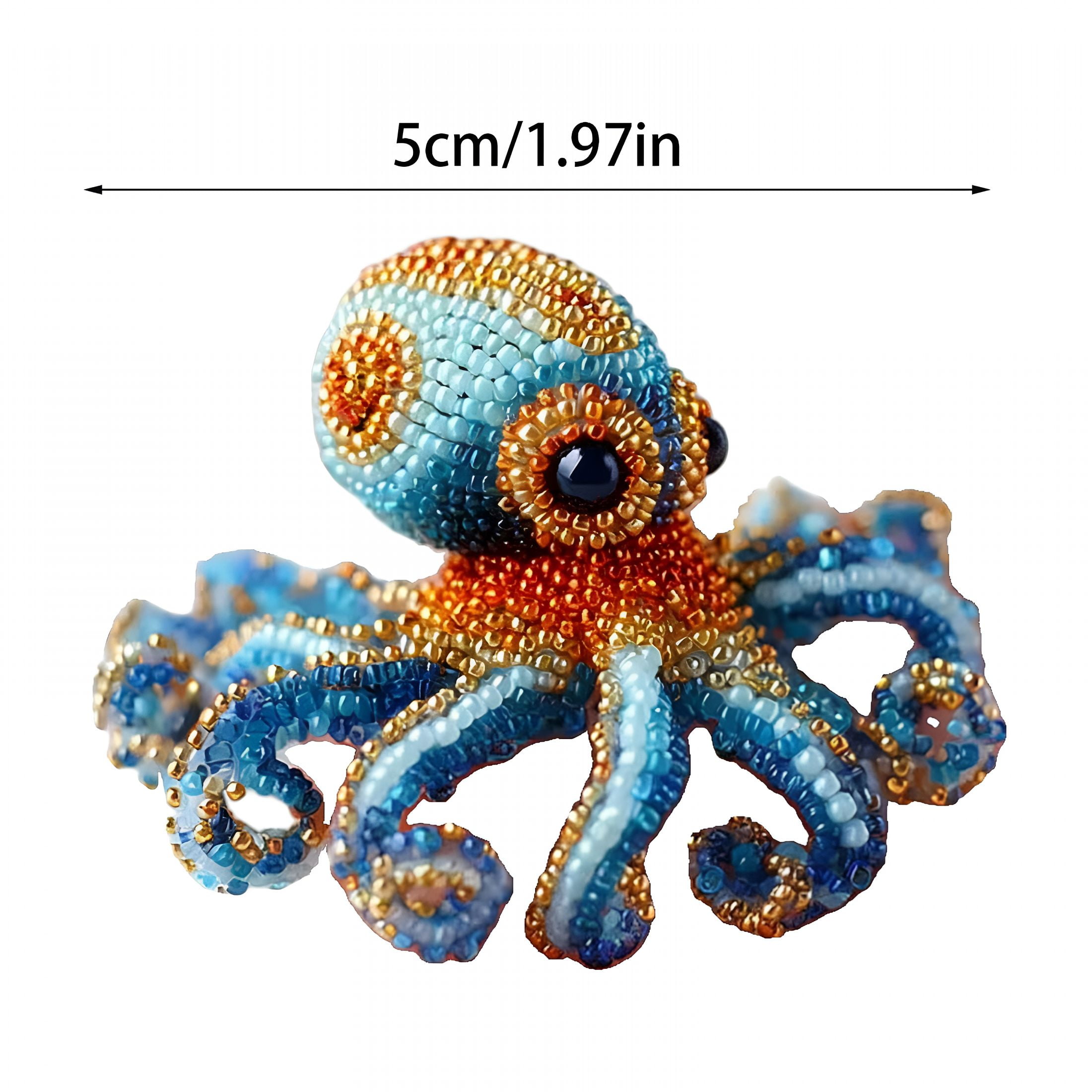 CCOCC 2026 New Octopus Bead Embroidery Kit 3D Ocean Animals Diy Beadwork Craft Kit for Beginners Adults Beaded Ornament Art Supplies&Gift Handmade Gifts Starter Embroidery Set for Craft Lovers