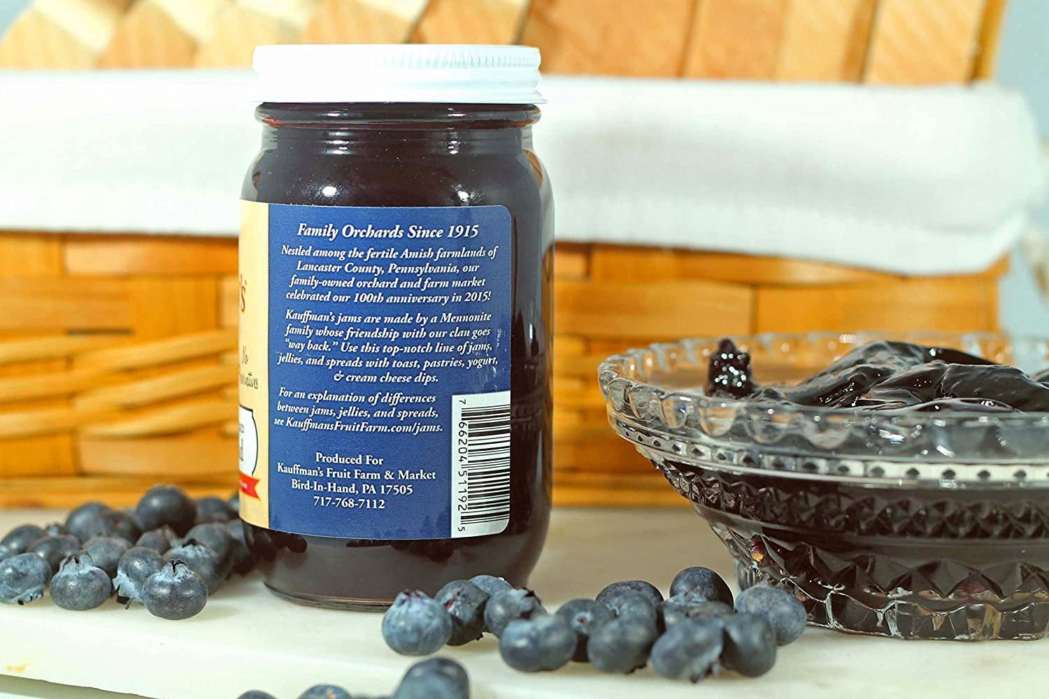 Kauffman Orchards Blueberry Fruit Spread, All Natural, No Preservatives or Granulated Sugar Added, 9 Oz. Pack of 1
