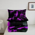 thumbnail image 5 of Erosebridal Futuristic Cubes Bedding Twin Comforter Set,Neon Purple Down Comforter,Super Cozy Reversible Bedding Sets Twin with Comforter,Geometric Room Decorative,3pcs, 5 of 8