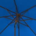 thumbnail image 4 of SAFAVIEH Cannes 9' Market Push Wooden Patio Umbrella, Pacific Blue, 4 of 5
