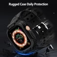 thumbnail image 3 of IC ICLOVER For Apple Watch Ultra 2 /Ultra Band 49mm, iWatch Band Strap with Rugged Bumper Case, Soft Sports Wristband Strap Accessories for iWatch Ultra 49mm - Black, 3 of 9